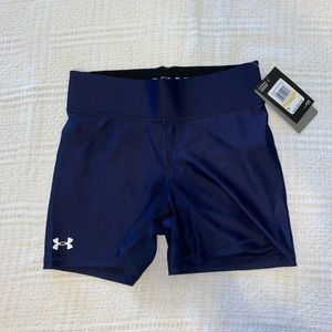 New Under Armour HeatGear Navy Blue Spandex Shorts
